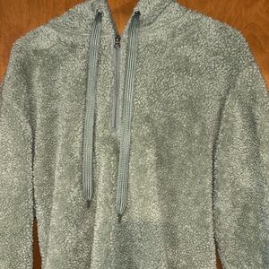 Women's Cozy Gray Sherpa Zip-Up Jacket